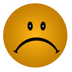 Sad emoticon face vector on a white background