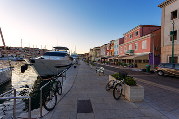 Fototapeta na wymiar morning view of Marina in Mali Losinj, Croatia.