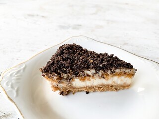 chocolate cheesecake on a plate