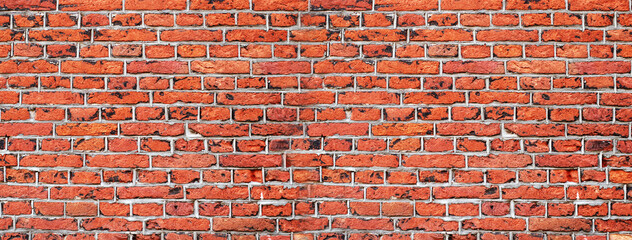 texture orange red old brick cement wall banner background