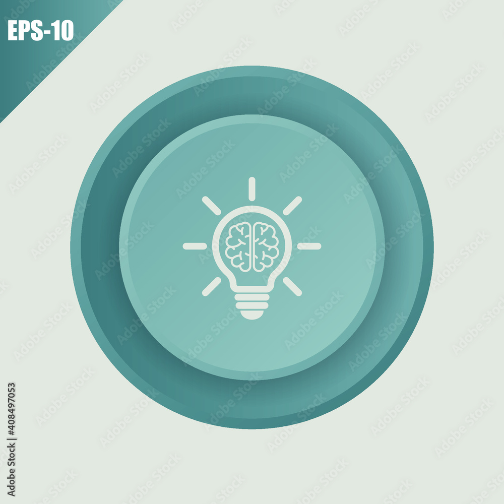 Poster idea concept line icon vector. grey button