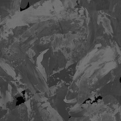 Modern contemporary acrylic background. Black texture made with a palette knife. Abstract painting on paper. Mess on the canvas.