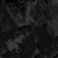 Modern contemporary acrylic background. Black texture made with a palette knife. Abstract painting on paper. Mess on the canvas.