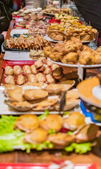 Typical tapas in a pub in Spain