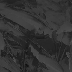 Modern contemporary acrylic background. Black texture made with a palette knife. Abstract painting on paper. Mess on the canvas.