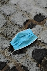 protective mask on the beach