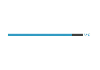 86% loading icon, 86% Progress bar vector illustration