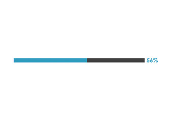 56% loading icon, 56% Progress bar vector illustration