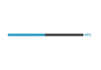 49% loading icon, 49% Progress bar vector illustration