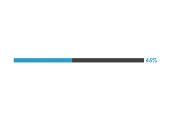 45% loading icon, 45% Progress bar vector illustration