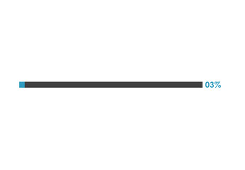 3% loading icon, 3% Progress bar vector illustration