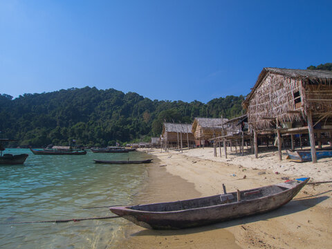 Moken (sea gypsies) village in Surin National Park, Thailand