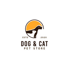 Pet shop modern logo design template. 