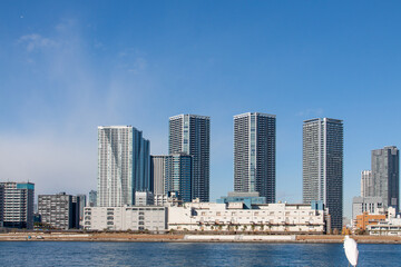 High rise apartment buildings on Tokyo waterfront