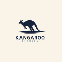 silhouette of a kangaroo logo design concept.