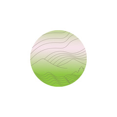 landscape circle color illustration of nature