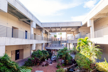 Fototapeta na wymiar Beautiful campus of Hillsborough Community College, Dale Mabry in Tampa, Florida