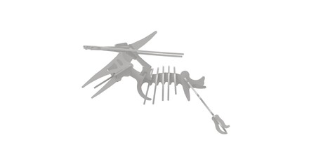 3D rendering of a flying dinosaur iconic abstract shape laser cut © Sepia100
