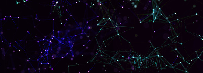 Digital technology background. Network connection dots and lines. Futuristic background for presentation design. 3d