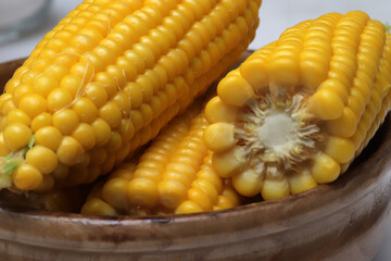 Cooked corn,  healthy vegan snack