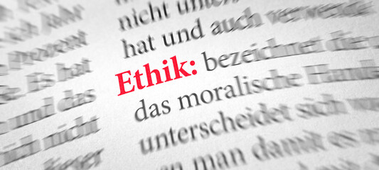 Wörterbuch mit dem Begriff Ethik