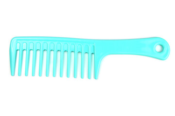 Plastic comb for hair insulated on white background