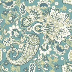 Damask Paisley seamless vector pattern for fabric design