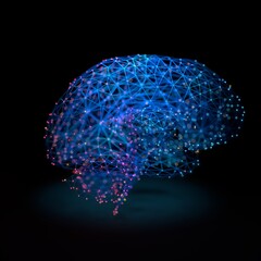 Artistic digital representation of a brain. Concept of psychological processes. 3D render / rendering.