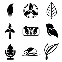 Natural Logo Design Icon Template For Business And Company