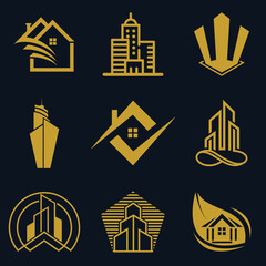 Real Estate Logo vector Icon Design For Business And Company