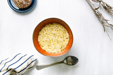 onion soup on a white background