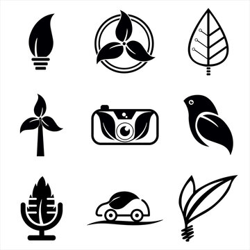 Natural Logo Design Icon Template For Business And Company