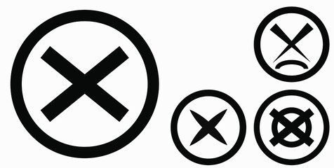 Cancel icon. Prohibition of action. Stop procedure. Cancel download. Vector icon.