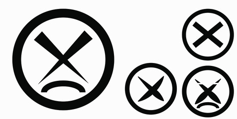 Cancel icon. Prohibition of action. Stop procedure. Cancel download. Vector icon.