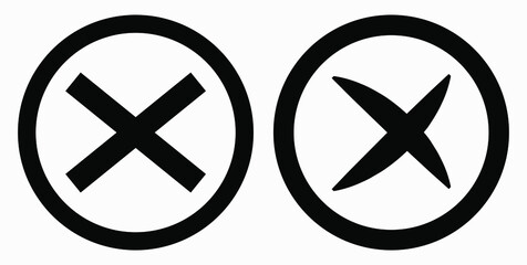 Cancel icon. Prohibition of action. Stop procedure. Cancel download. Vector icon.