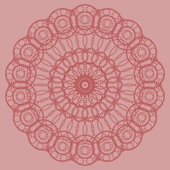 Red mandala for relaxation and meditation. Patterns for decoration. The mandala pattern. Blue ethnic patterns. An abstraction. Meditation circle. Decorative vintage design elements. Lace ornament.