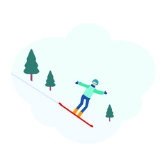 snowboarding on white background