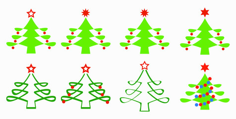 Obraz premium Christmas tree. Christmas. New Years holiday. Decorations for Christmas. Vector icon.