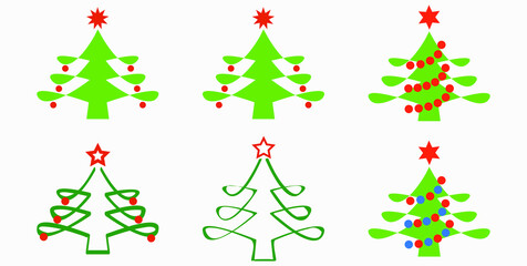 Christmas tree. Christmas. New Years holiday. Decorations for Christmas. Vector icon.