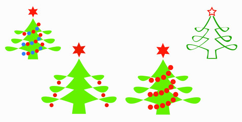 Christmas tree. Christmas. New Years holiday. Decorations for Christmas. Vector icon.