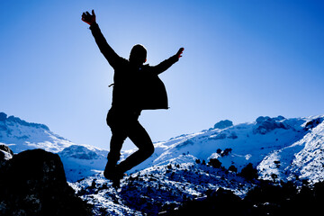 the happiness of an energetic, enthusiastic mountaineer who succeeds at the top