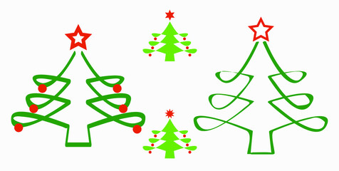 Christmas tree. Christmas. New Years holiday. Decorations for Christmas. Vector icon.