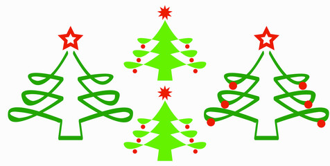 Christmas tree. Christmas. New Years holiday. Decorations for Christmas. Vector icon.