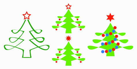 Christmas tree. Christmas. New Years holiday. Decorations for Christmas. Vector icon.