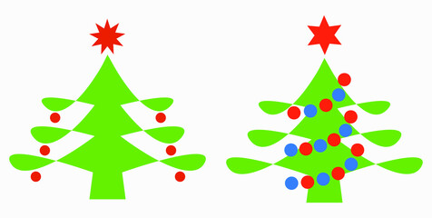 Christmas tree. Christmas. New Years holiday. Decorations for Christmas. Vector icon.