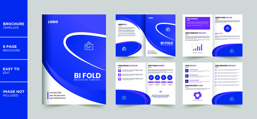 8 page brochure template with creative circle shape