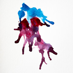 Colorful watercolor splashes on the white background