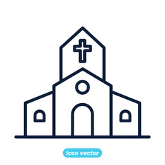 Church icon template color editable. Church symbol vector illustration for graphic and web design.