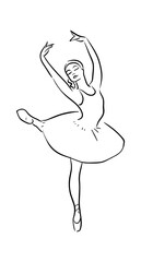 Line drawing of Ballerinas stock illustration © Carrot