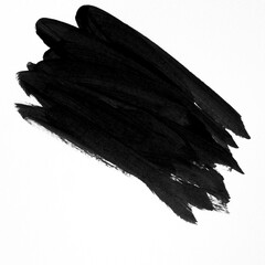 Black watercolor brush stroke on white background